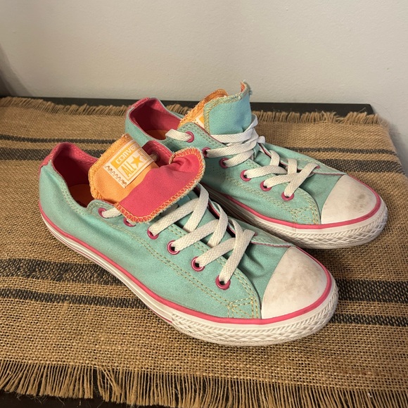 Converse Shoes - [Converse] Double Tongue Sneakers Teal, Pink, and Orange - Size 6